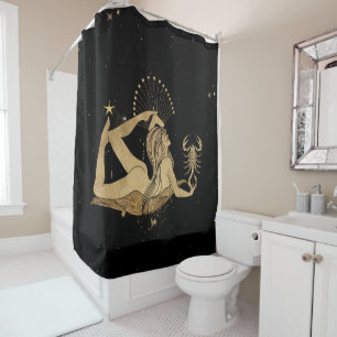 Zodiac Goddess Cosmic Gold Scorpio Astrologie Duschvorhang