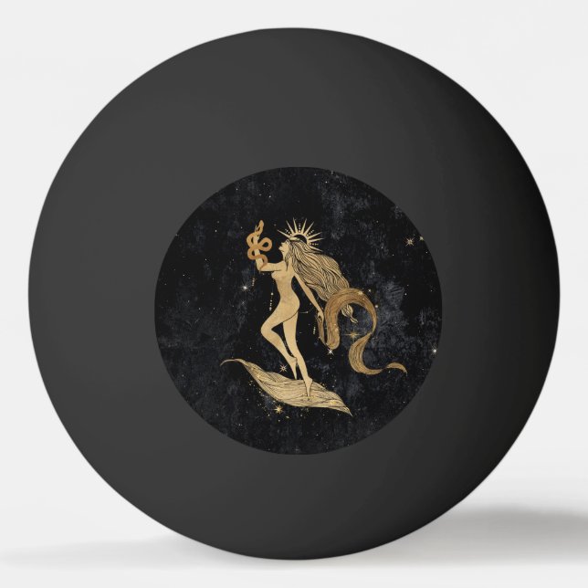 Zodiac Goddess | Cosmic Gold Virgo Astrologie Tischtennisball (Vorderseite)