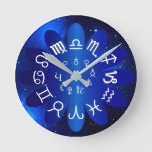 Zodiac Horoscope Astrological Signs Runde Wanduhr