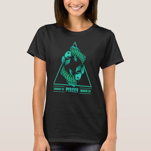 Zodiac Horoscope Sign Pisces T-Shirt (Vorderseite)