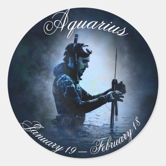 Zodiac Horoskop Astrologie Schild Aquarius Sticker (Vorderseite)