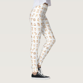 Zodiac Horoskop & Astrologie Zeichen Gold Symbole Leggings