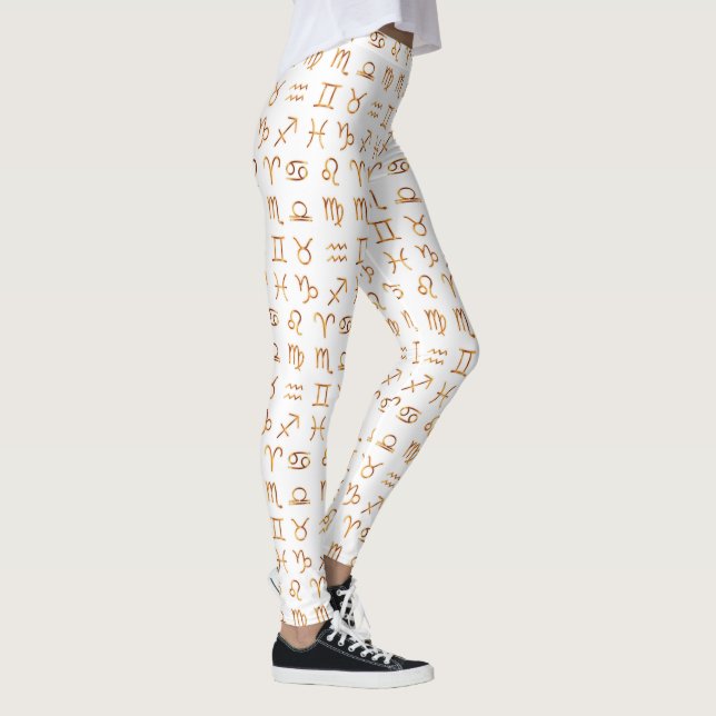 Zodiac Horoskop & Astrologie Zeichen Gold Symbole Leggings (Rechts)