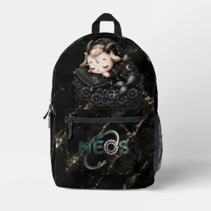 Zodiac Kawaii Neos Steinbock Bedruckter Rucksack