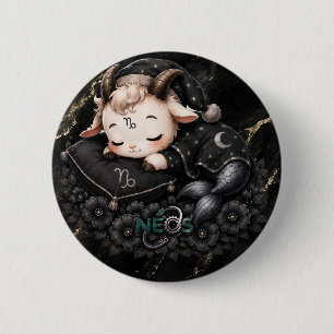 Zodiac Kawaii Neos Steinbock Button