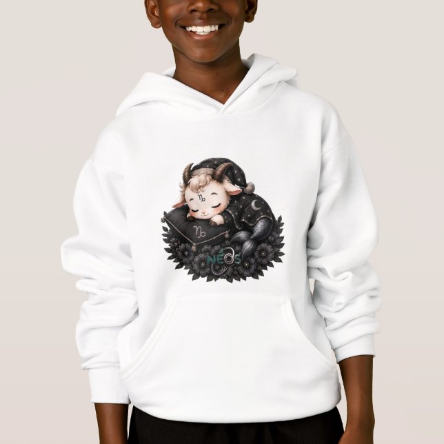 Zodiac Kawaii Neos Steinbock Hoodie (Vorderseite)