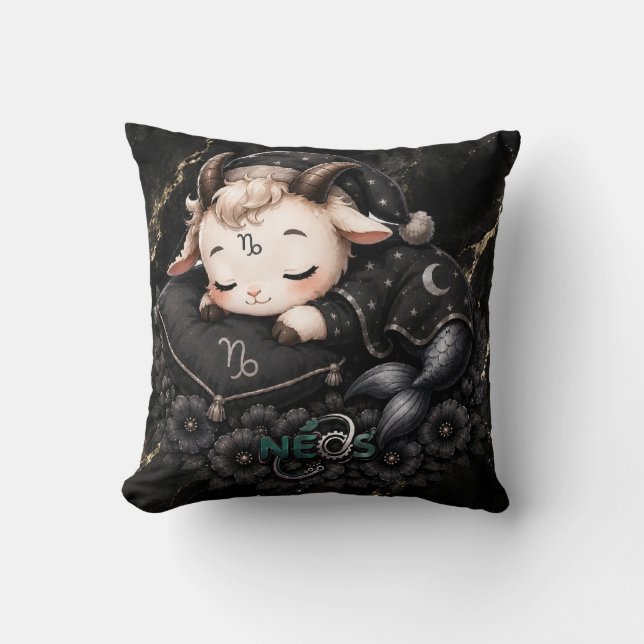 Zodiac Kawaii Neos Steinbock Kissen (Vorderseite)
