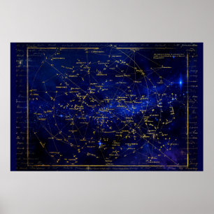 Zodiac-Konstellationen-Galaxie Poster