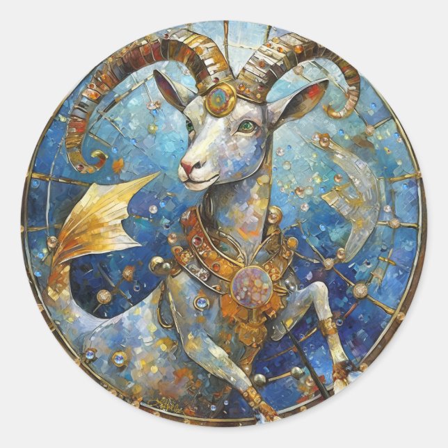 Zodiac - Korn der Meerziege Runder Aufkleber (Vorderseite)
