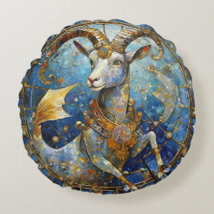 Zodiac - Korn der Meerziege Rundes Kissen