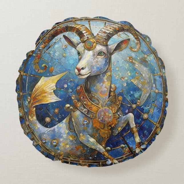 Zodiac - Korn der Meerziege Rundes Kissen (Vorderseite)