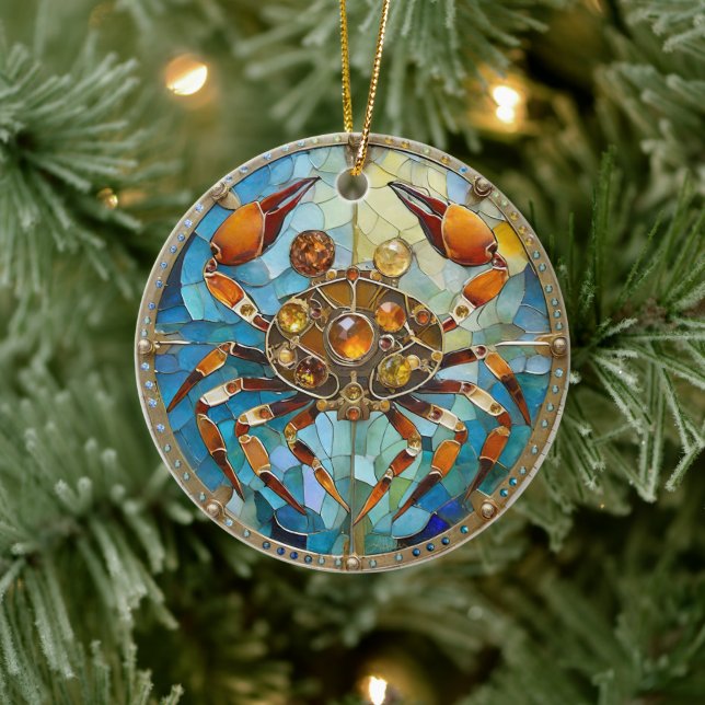 Zodiac - Krebs Die Krebserkrankung Keramik Ornament (Baum)