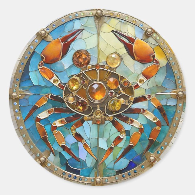 Zodiac - Krebs Die Krebserkrankung Runder Aufkleber (Vorderseite)