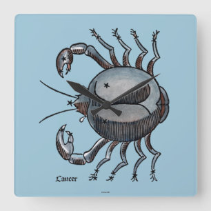 Zodiac: Krebs in Color Quadratische Wanduhr