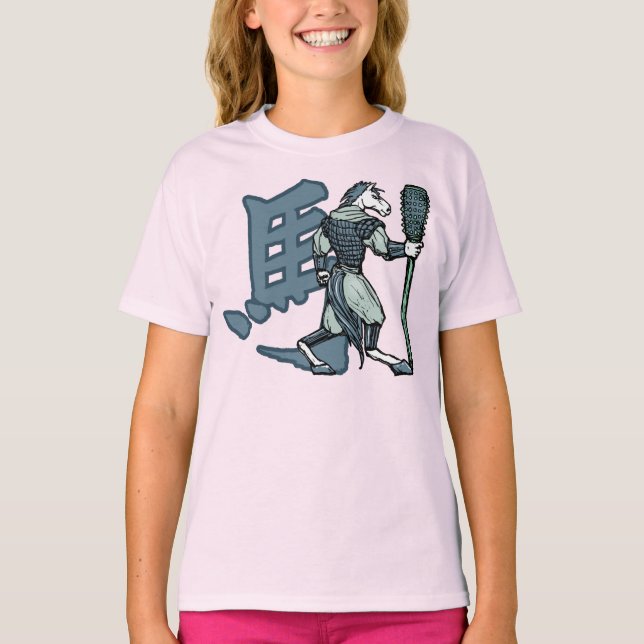Zodiac Krieger: Jahr des Pferdes, der Kinder und d T-Shirt (Vorderseite)
