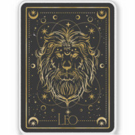 Zodiac Leo Black & Gold Astrologische Aufkleber