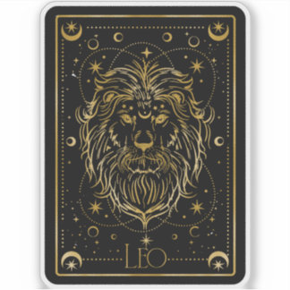 Zodiac Leo Black & Gold Astrologische Aufkleber