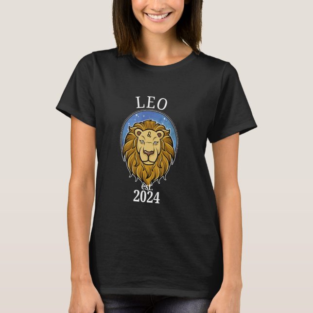 Zodiac Leo Born in 2024 T-Shirt (Vorderseite)