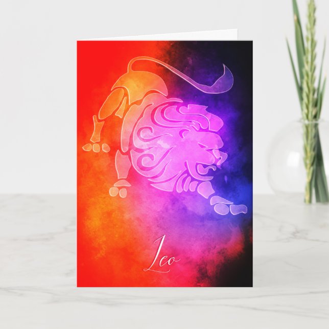 Zodiac: Leo Colorful Candy Colors Karte (Vorderseite)
