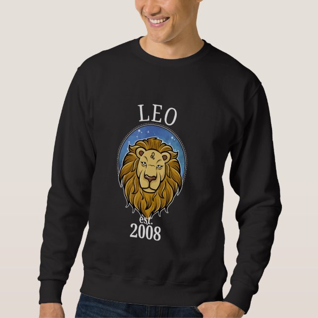 Zodiac Leo Geboren 2008 Sweatshirt (Vorderseite)