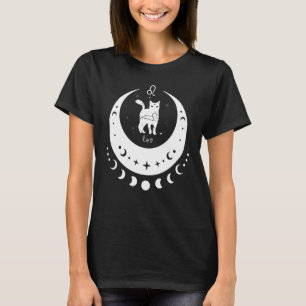 Zodiac Leo Horoskop Astrologie Signatur KatzenHalb T-Shirt