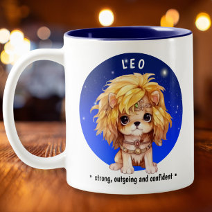 Zodiac Leo individuelle Name Zweifarbige Tasse