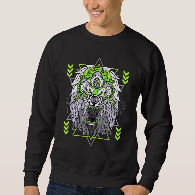 Zodiac Leo Inspiriert Löwensymbol Sweatshirt (Vorderseite)