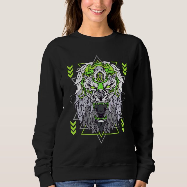 Zodiac Leo Inspiriert Löwensymbol Sweatshirt (Vorderseite)
