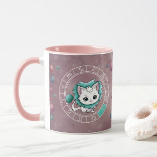 Zodiac Leo Niedlich Cat Wheel Planet Astrologie Tasse