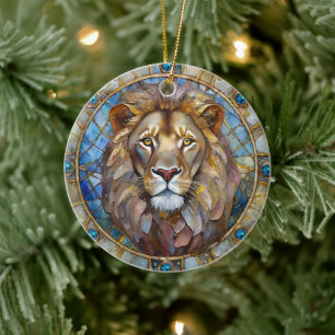 Zodiac - Leo the Lion Keramik Ornament