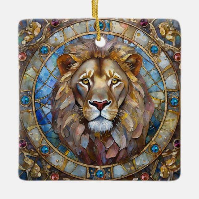 Zodiac - Leo the Lion Keramikornament (Vorderseite)