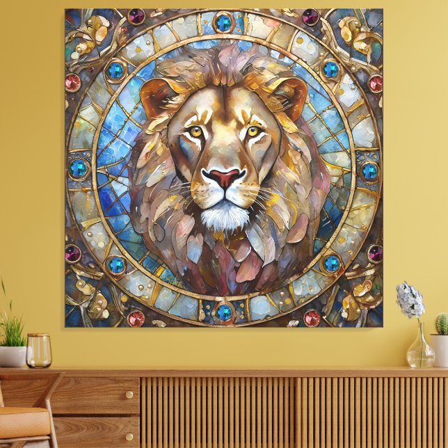 Zodiac - Leo the Lion Leinwanddruck (Insitu (Wohnzimmer))