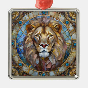 Zodiac - Leo the Lion Ornament Aus Metall