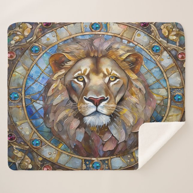 Zodiac - Leo the Lion Sherpadecke (Vorderseite (Horizontal))
