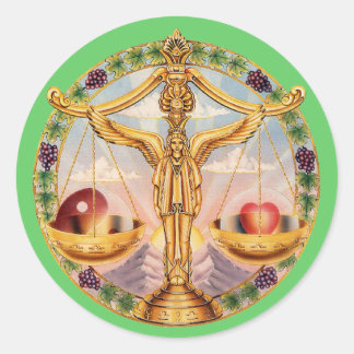Zodiac Libra - Anpassen! Runder Aufkleber