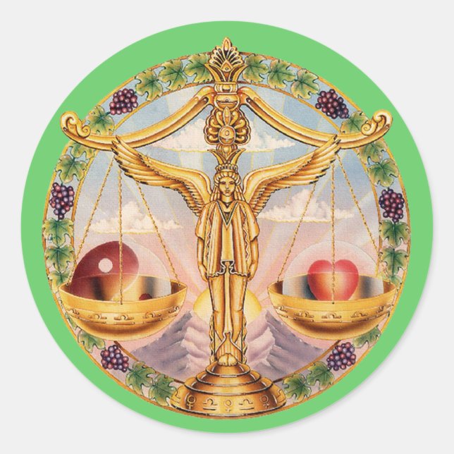 Zodiac Libra - Anpassen! Runder Aufkleber (Vorderseite)