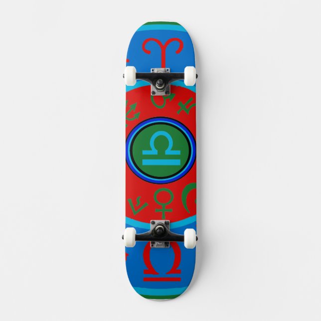 Zodiac Libra Birth Sign Astrologisches Skateboard (Vorderseite)