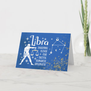 Zodiac Libra Geburtstag mit Zeichenkonstellation Karte