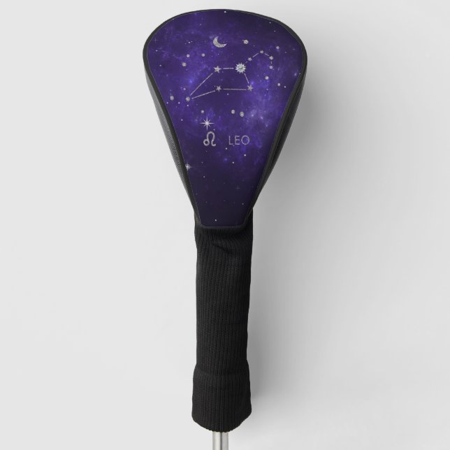Zodiac Lila Leo | Kosmisches Astrologie Horoskop Golf Headcover (Vorderseite)