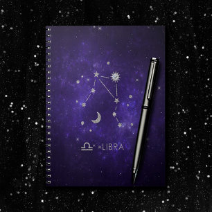 Zodiac Lila Libra Kosmisches Astrologie Horoskop Notizblock