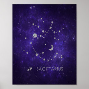 Zodiac Lila Sagittarius   Astrologie Horoskop Poster