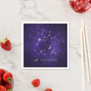 Zodiac Lila Sagittarius Astrologie Horoskop Serviette