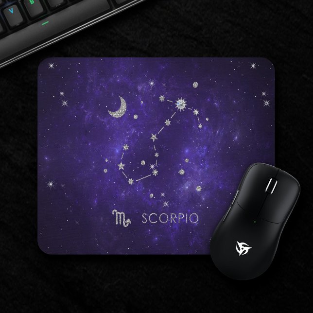 Zodiac Lila Scorpio | Kosmisches Astrologie Horosk Mousepad (Von Creator hochgeladen)