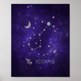 Zodiac Lila Scorpio | Kosmisches Astrologie Horosk Poster