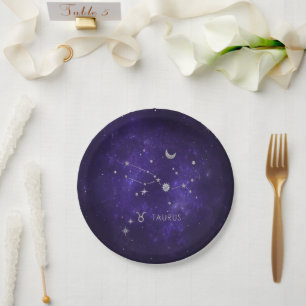 Zodiac Lila Taurus   Kosmisches Astrologie Horosko Pappteller