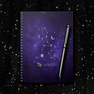 Zodiac Lila Virgo Kosmisches Astrologie Horoskop Notizblock
