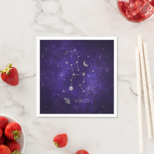 Zodiac Lila Virgo Kosmisches Astrologie Horoskop Serviette