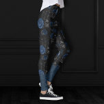 Zodiac Magic | Dark Navy Blue Gothull Rose Leggings<br><div class="desc">Einzigartig tragbare Kunst! Eine raffinierte Palette an abstrakten, gemischten Texturen verleiht dem Ganzen den perfekten Pop für Ihren persönlichen Stil. Auch übertragbar auf Schul-/Büroartikel, Party-Accessoires oder Dekoration für eine bequeme Selbstbedienung der Zuhause! Für andere Produkte oder Farben besuchen Sie den JustFharryn Store @ Zazzle oder kontaktieren Sie den Designer c/o...</div>
