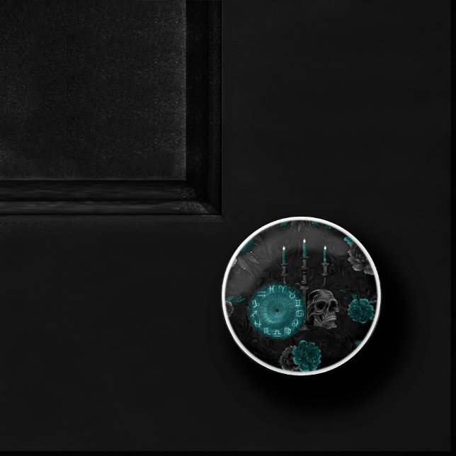 Zodiac Magic | Dunkelgrüne, Aquamarine Rose des Sc Keramikknauf (Von Creator hochgeladen)