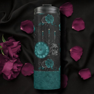 Zodiac Magic Dunkelgrüne, Aquamarine Rose des Sc Thermosbecher